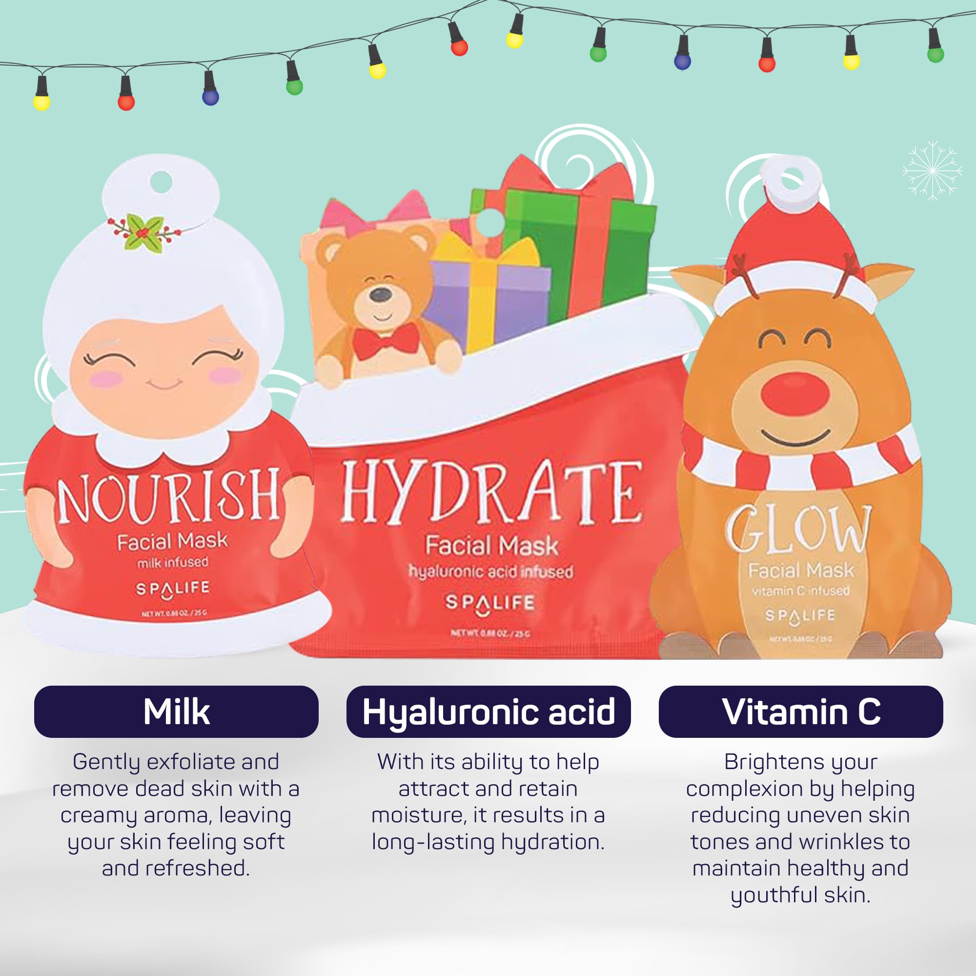 SpaLife Santa's Squad Packaging image displaying festive gift-ready design.
