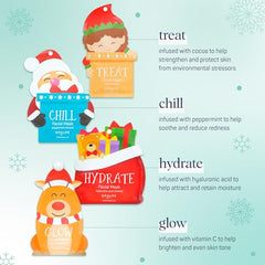 SpaLife Santa’s Squad Vitamin C Glow Mask brightening complexion potential.