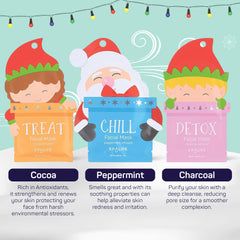 SpaLife Santa's Squad Vitamin C Mask image emphasizing radiance boost and even tone.