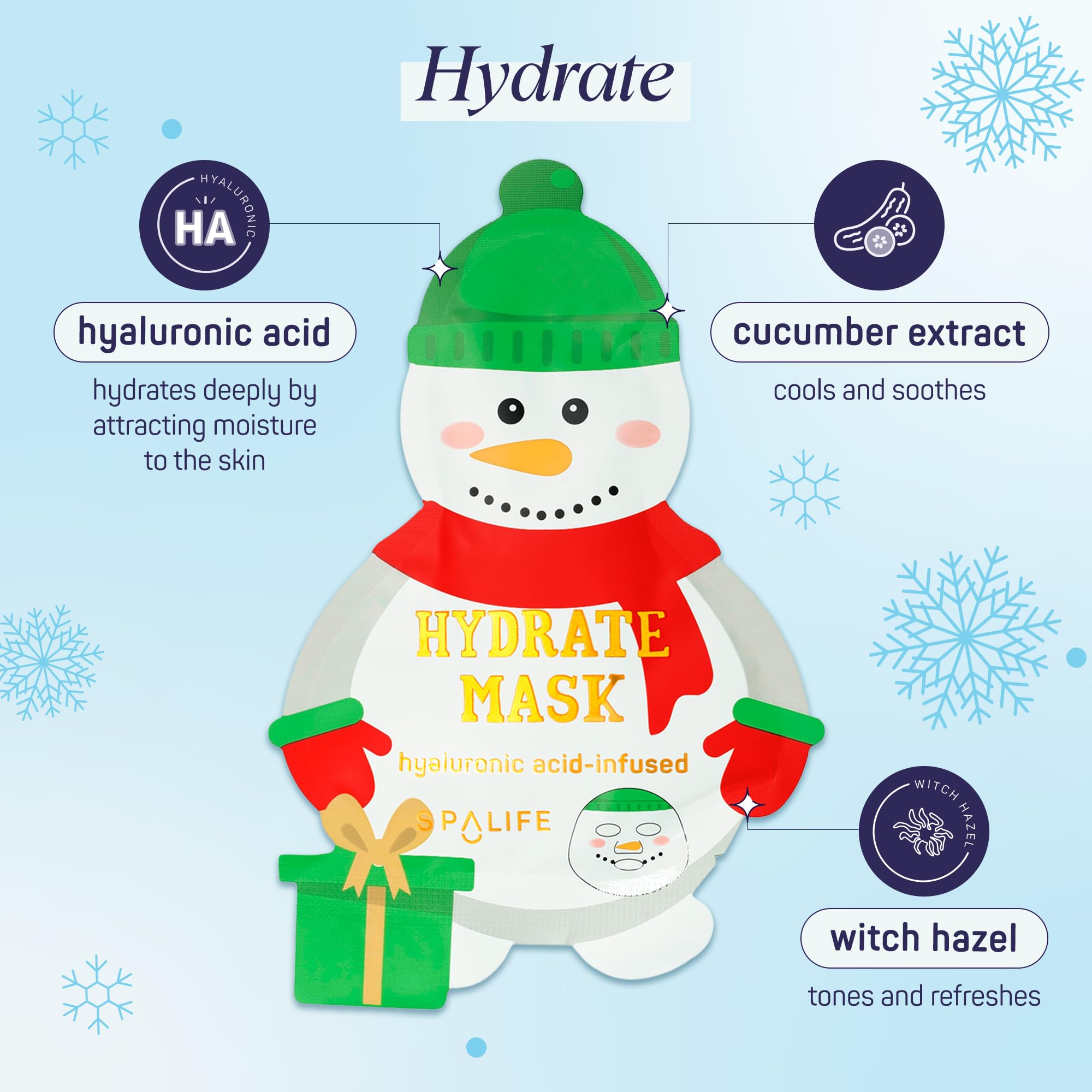 SpaLife Santa’s Workshop Santa mask cucumber collagen smoothing