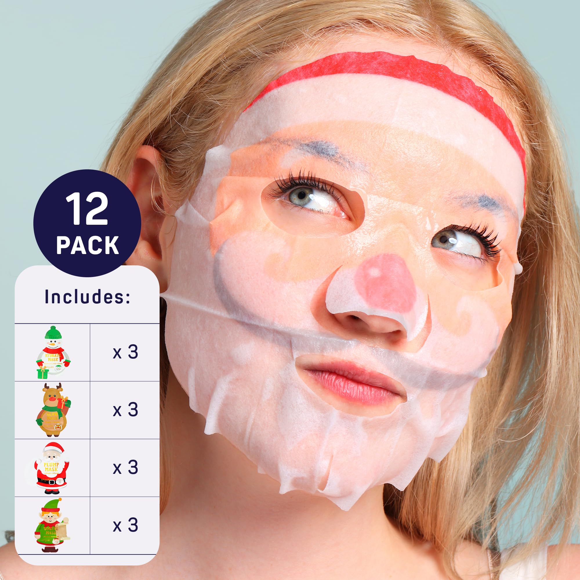 SpaLife Santa’s Workshop Snowman mask with hyaluronic acid hydration
