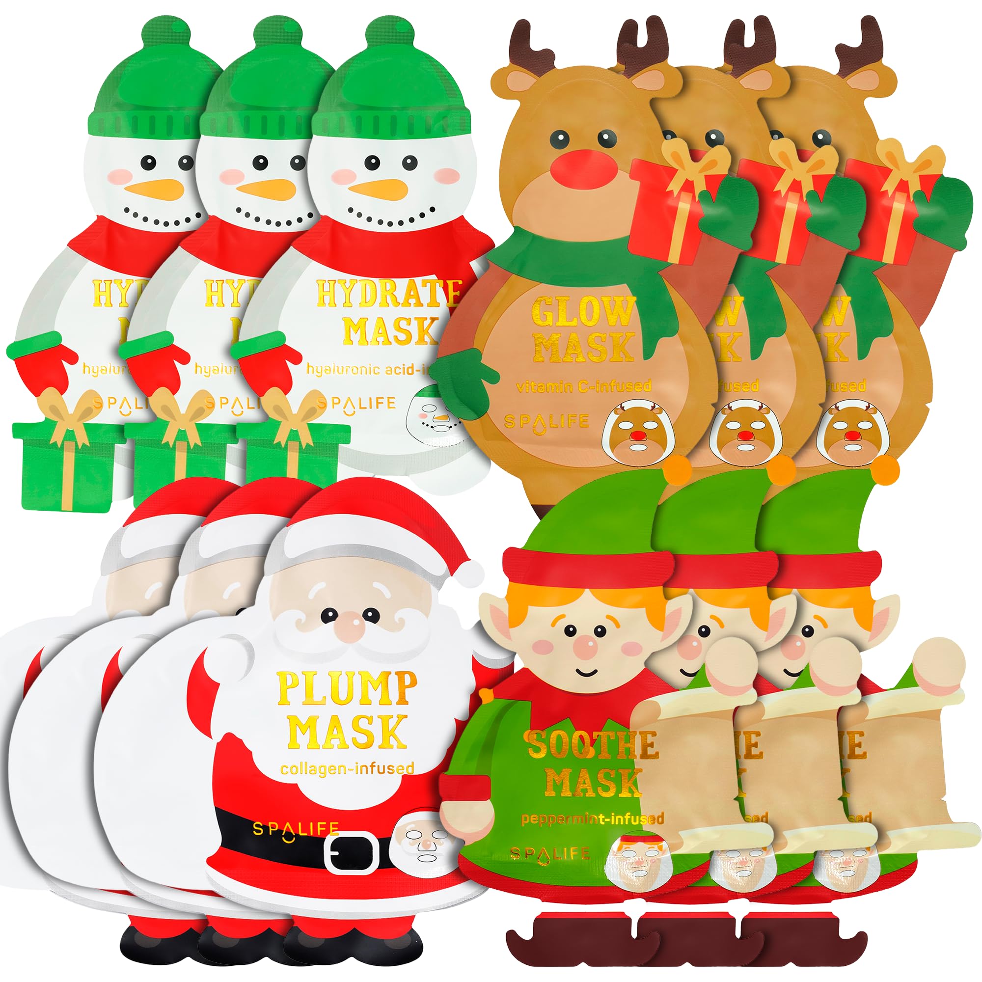 SpaLife Santa’s Workshop Snowman mask hydrates for dry winter skin