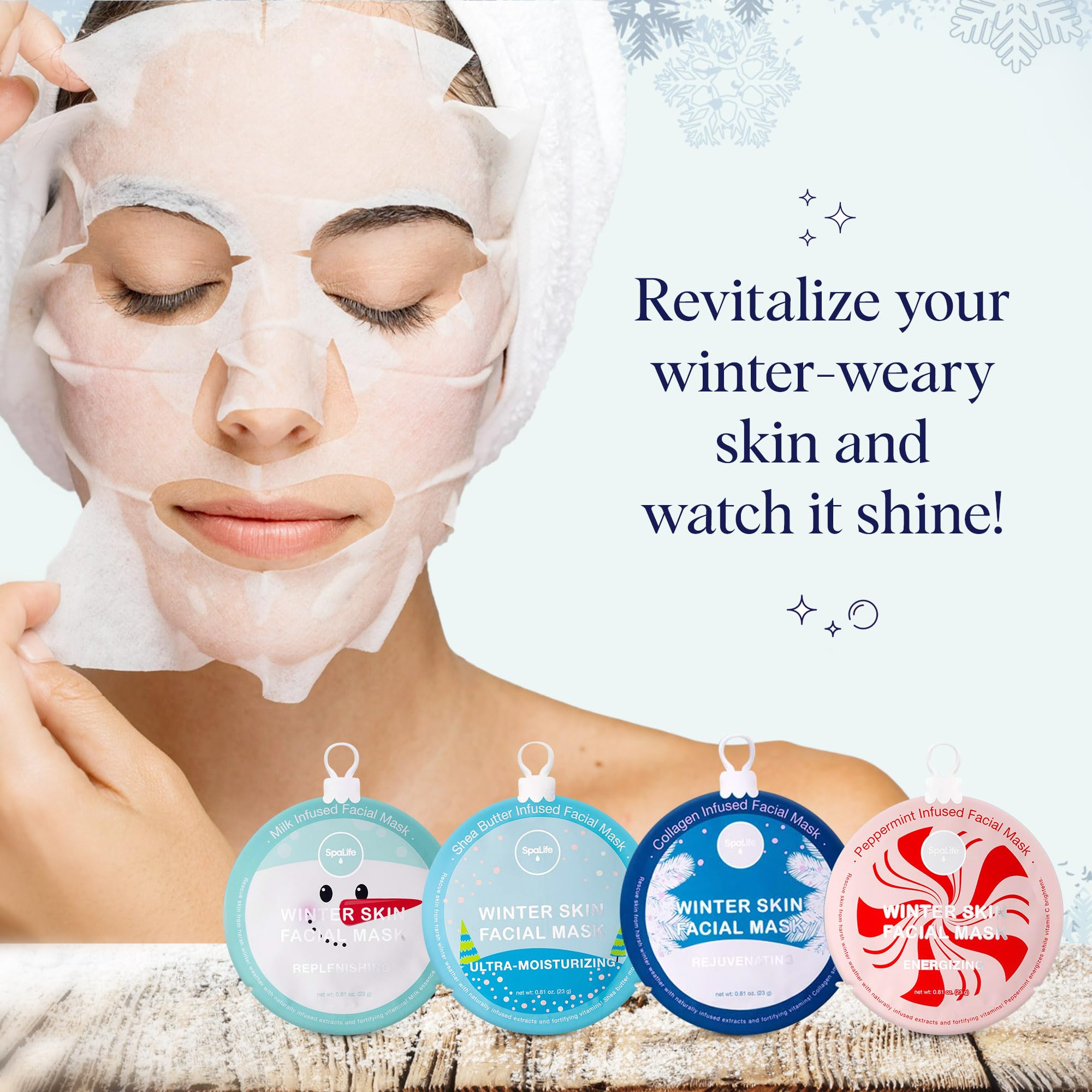 SpaLife shea-butter-mask-closeup depicts ultra-moisturizing hydration in harsh winter air.