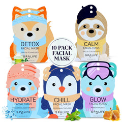 SpaLife Snow Buddies mask pack close-up highlighting hydrating sheets for radiant skin