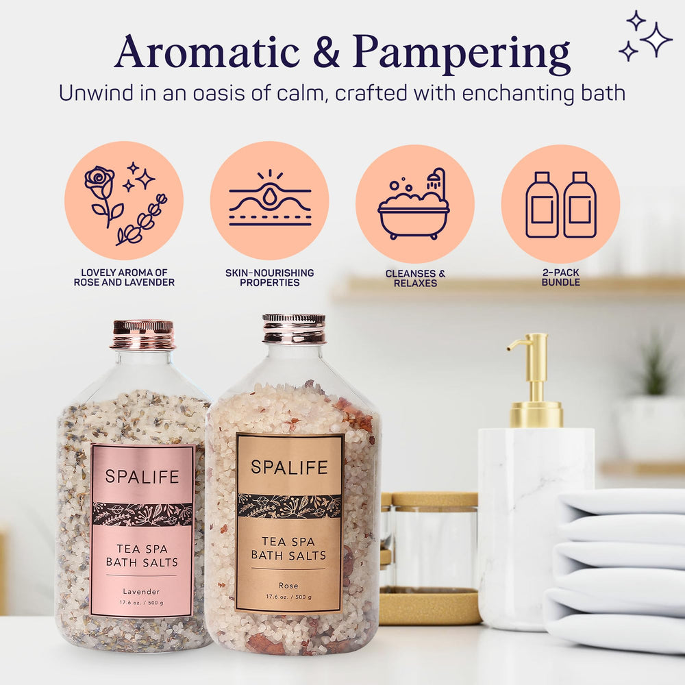 SpaLife Tea Spa rose-petal close-up highlighting skin-soothing soak.