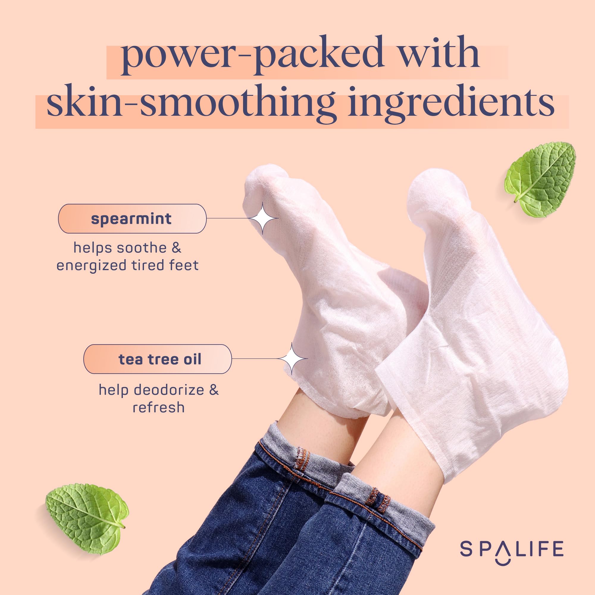 SpaLife Tea Tree Oil foot mask providing refreshing sensation for tired feet