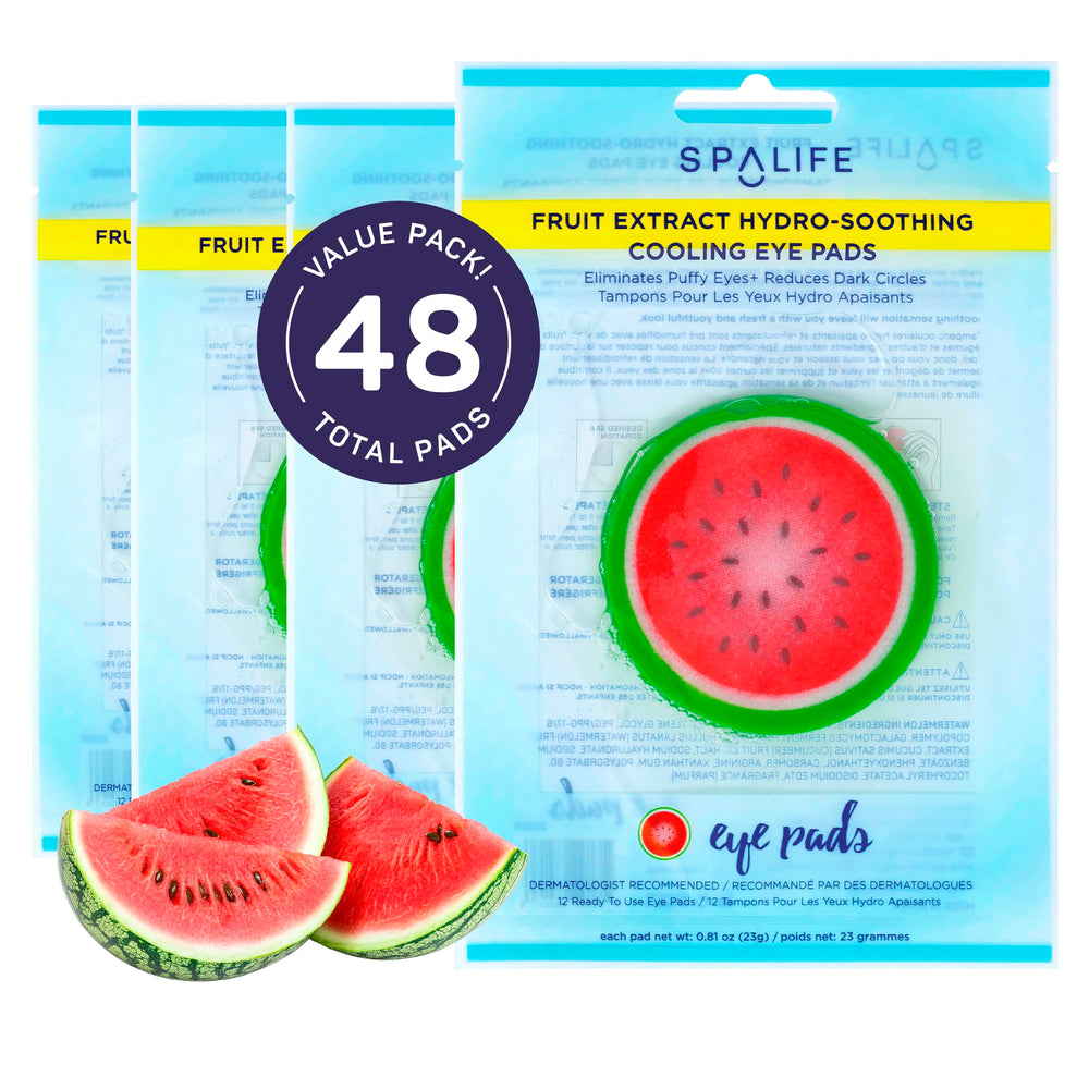SpaLife Watermelon Cooling Eye Pads pack ready for refreshing under-eye hydration and puffiness support