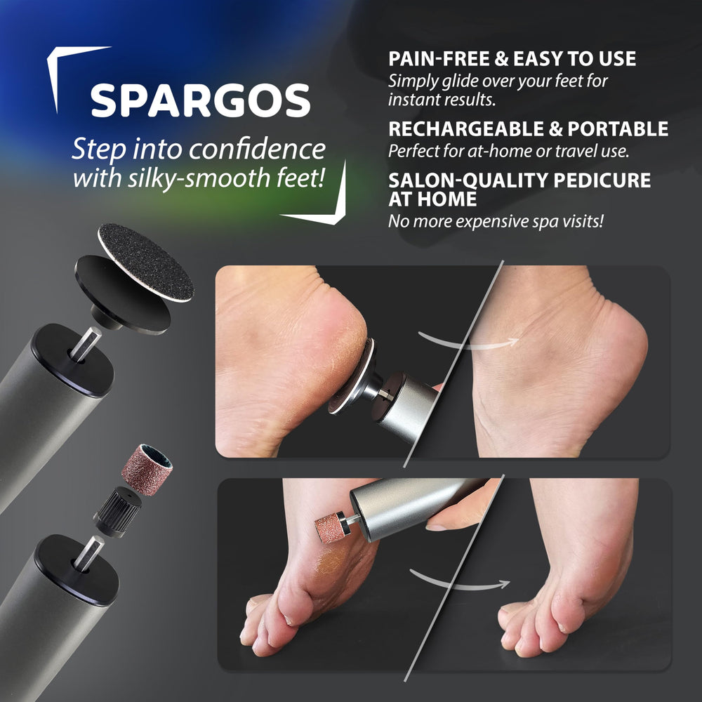 Spargos electric foot file rechargeable battery highlights