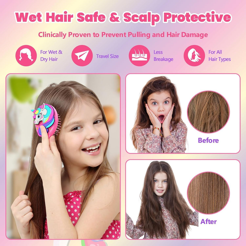 Sparkle Unicorn ergonomic handle enables easy brushing for busy parents and wiggly toddlers