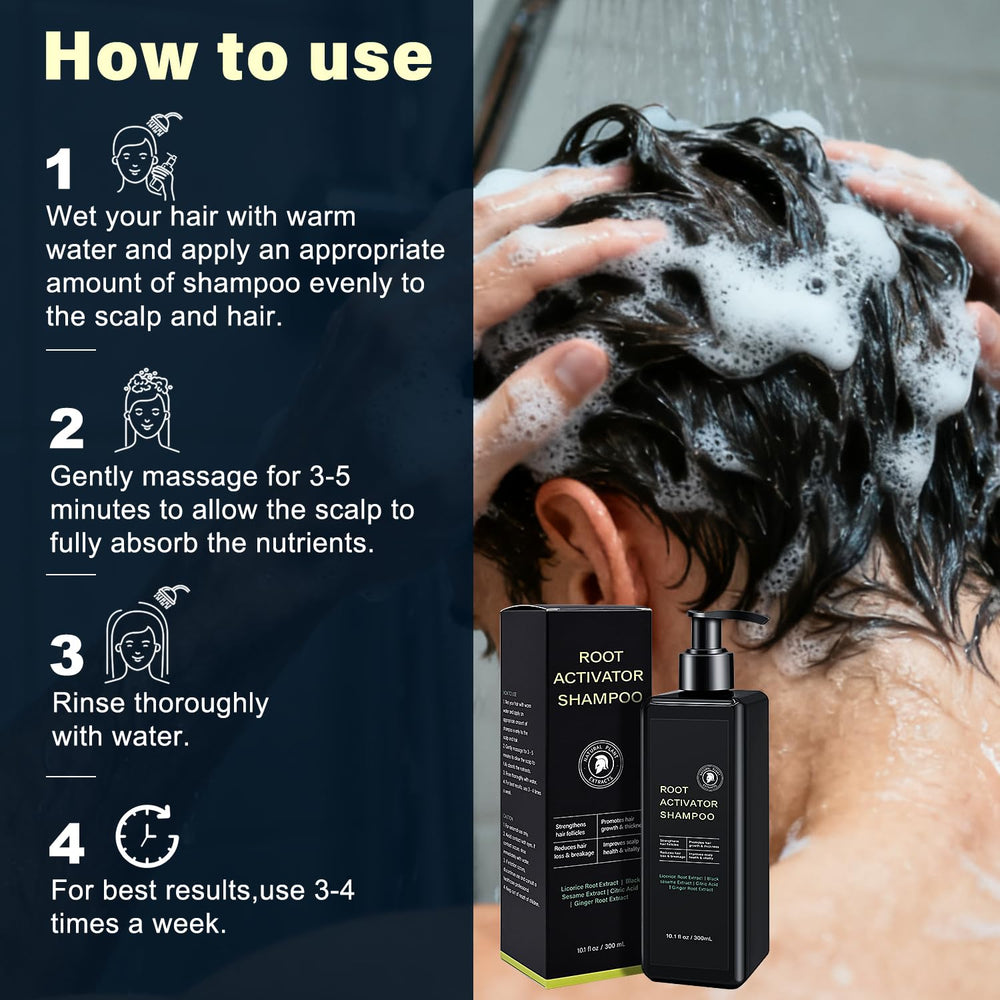 SPARTAN HAIR Root Activator Shampoo packaging 300 ml conveys value and usability.