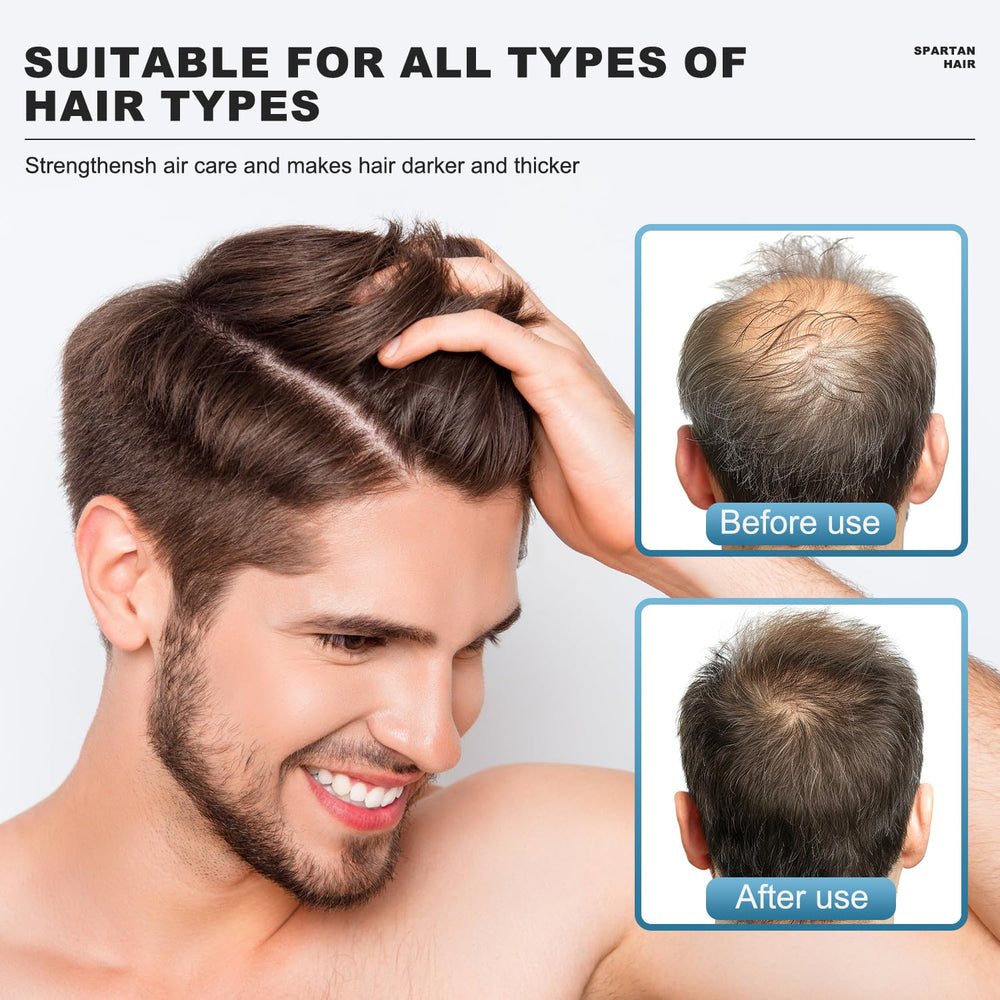 SPARTAN HAIR Root Activator Shampoo applied to damp hair for nourishment and smoother strands.
