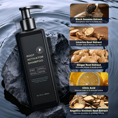 SPARTAN HAIR Root Activator Shampoo leaf-extract visual highlights plant-based nourishment.