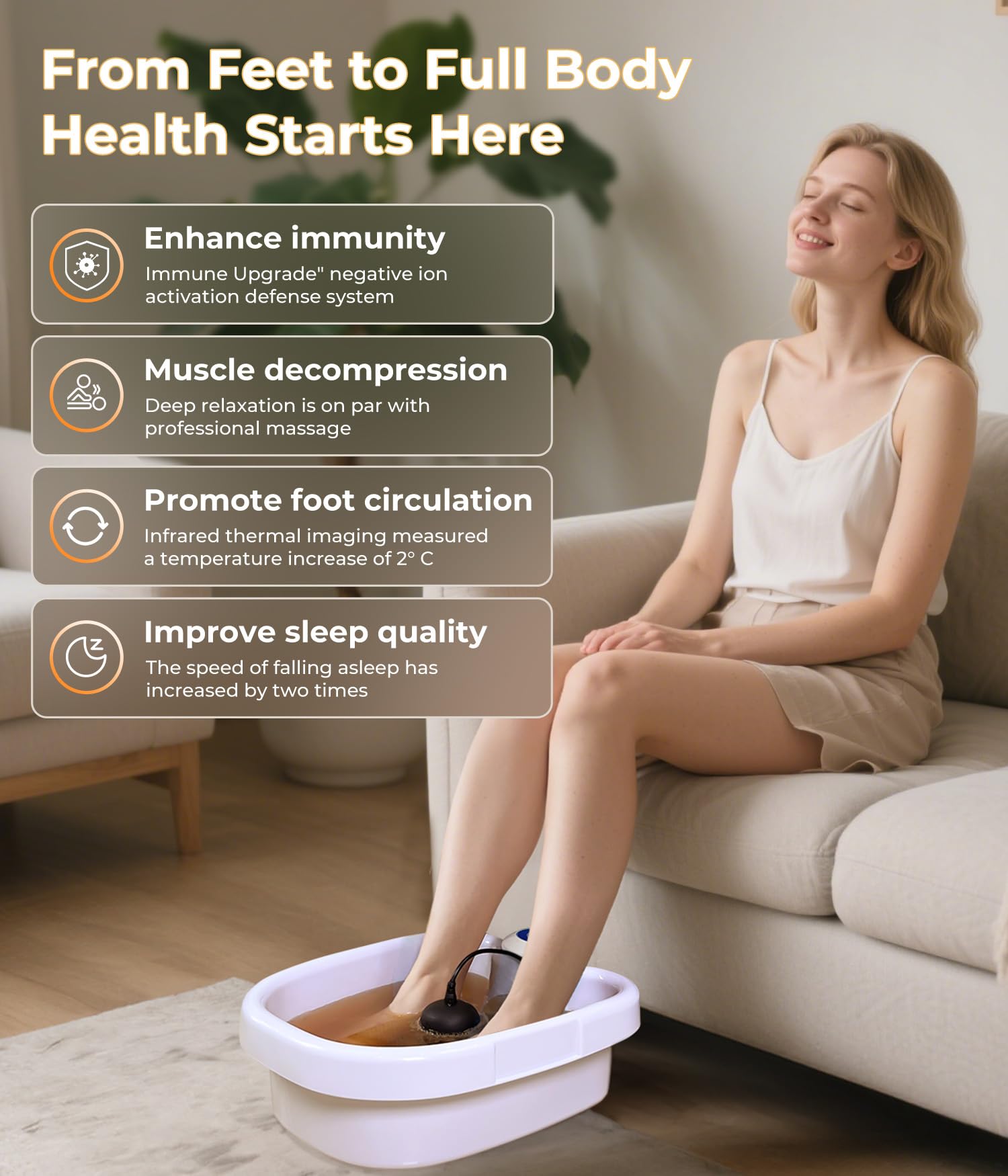 SPATOES Ionic Foot Detox Machine 3.0 deep-tissue massage and negative ion detox at home