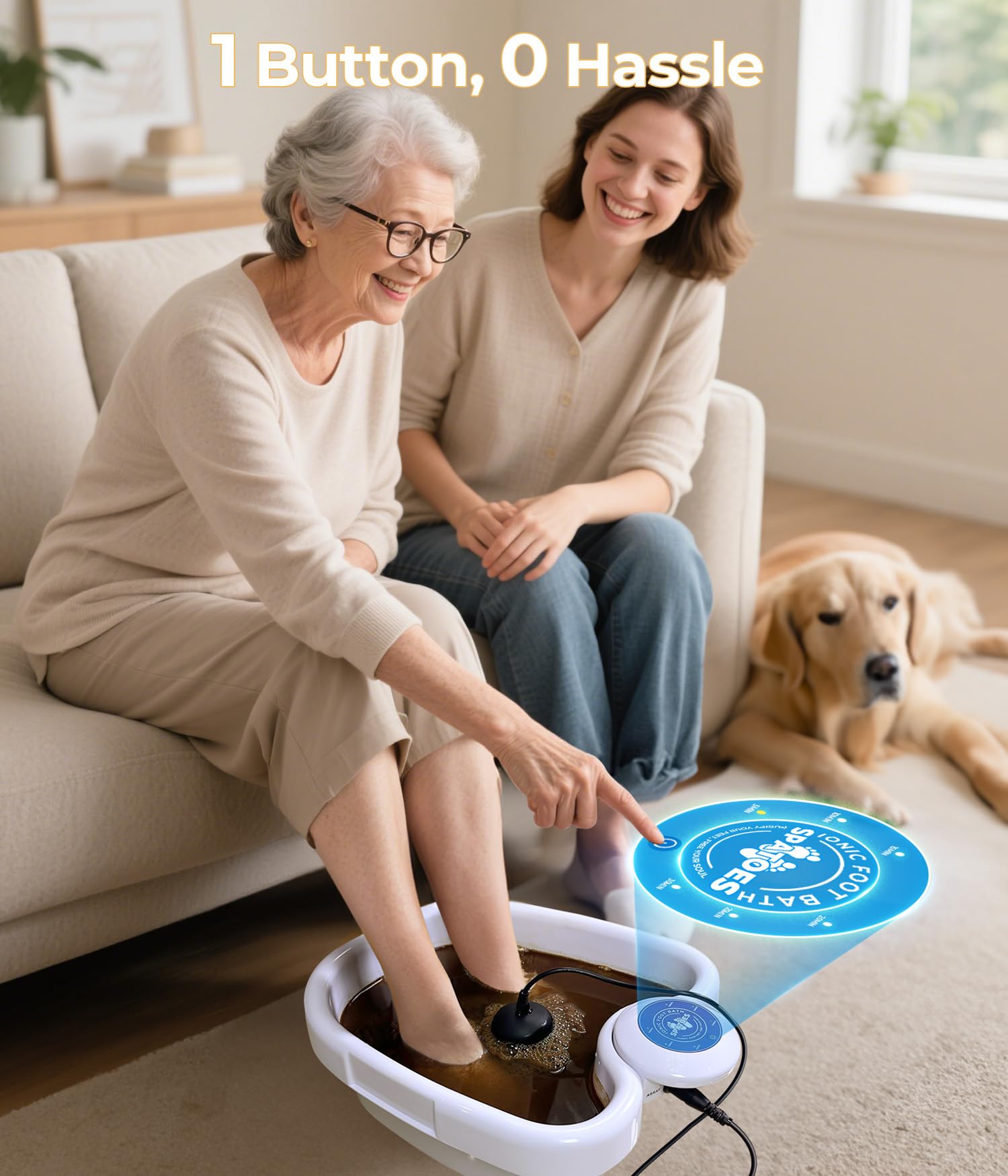 SPATOES Ionic Foot Detox Machine 3.0 negative-ion bubbles in action for soothing feet