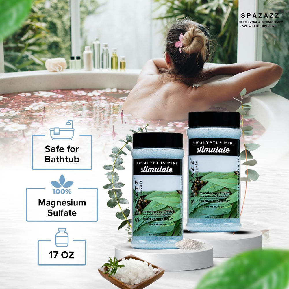 Bathwater with Spazazz crystals creates a shimmering spa like ambiance