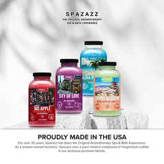 Spazazz Destinations Cherry Blossom crystals offer floral scent and skin-softening feel.