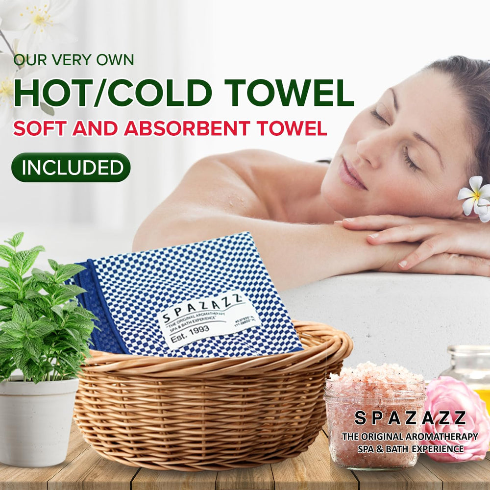 Spazazz Green Tea Peony bath salt close-up highlights botanical blend and mood lift.