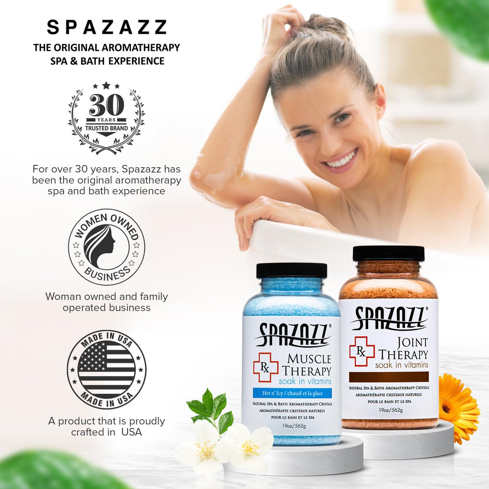 Spazazz made-in-USA, woman-owned label signals trusted spa heritage.
