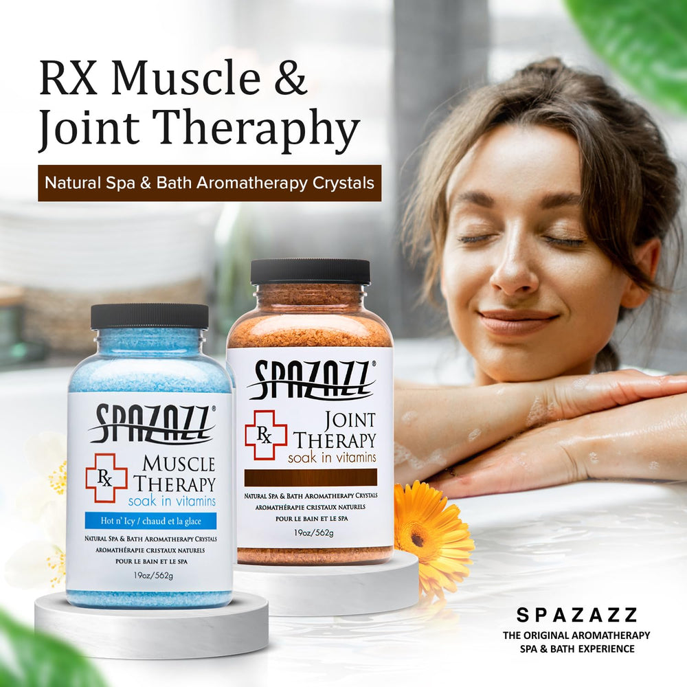 Spazazz RX Therapy Muscle Bath Salts aroma swirl evokes a relaxing home spa moment.
