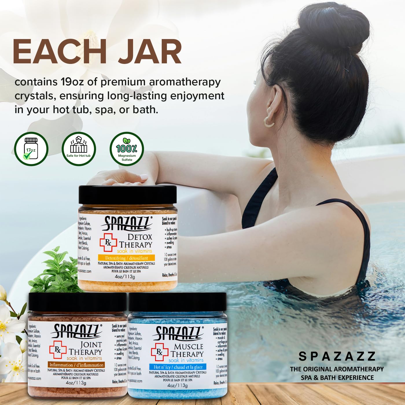 Spazazz-therapy-mineral-dead-sea-bath-salts highlights mineral-rich soak for aromatherapy ritual