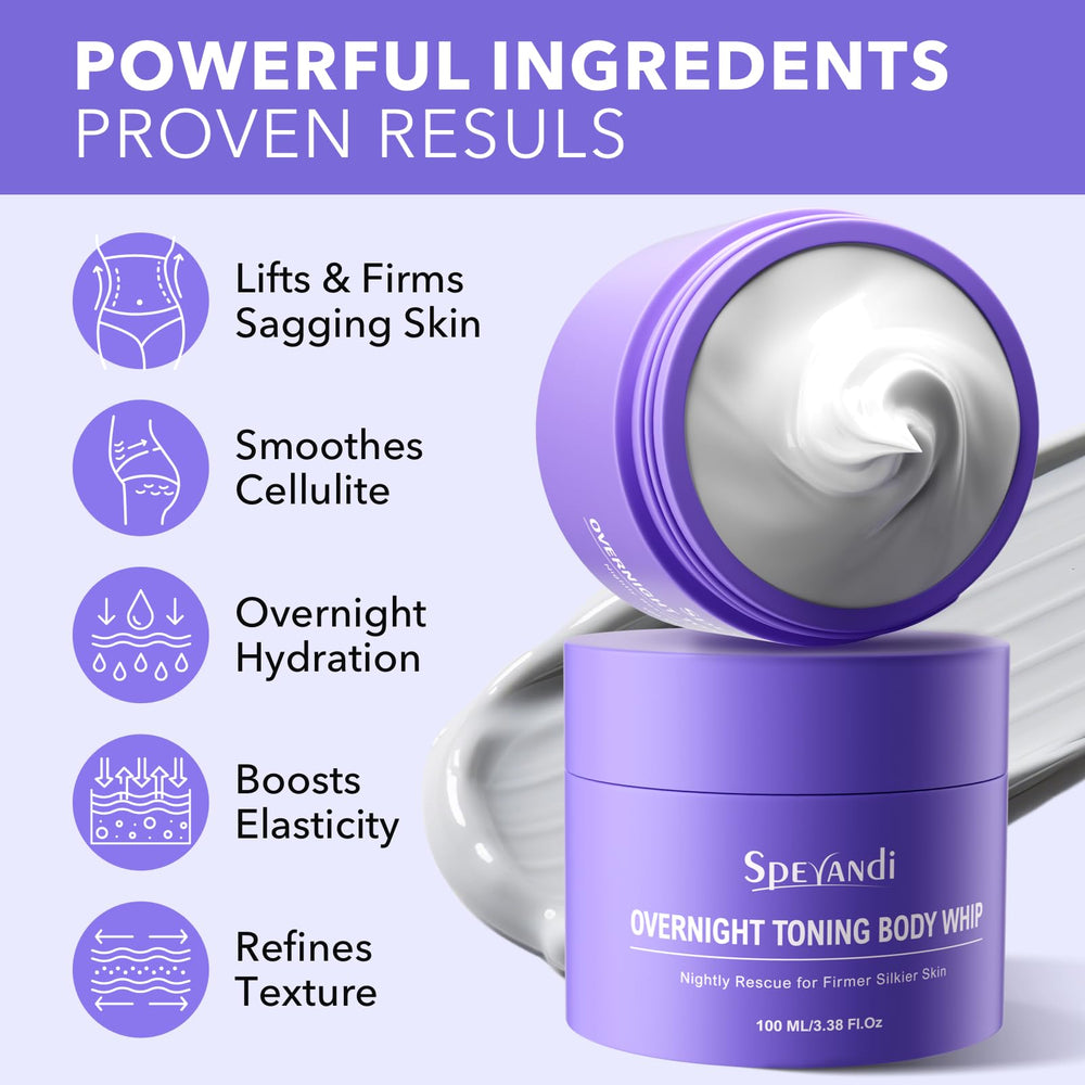 Sperandi Overnight Toning Whip botanical blend highlights natural firming ingredients