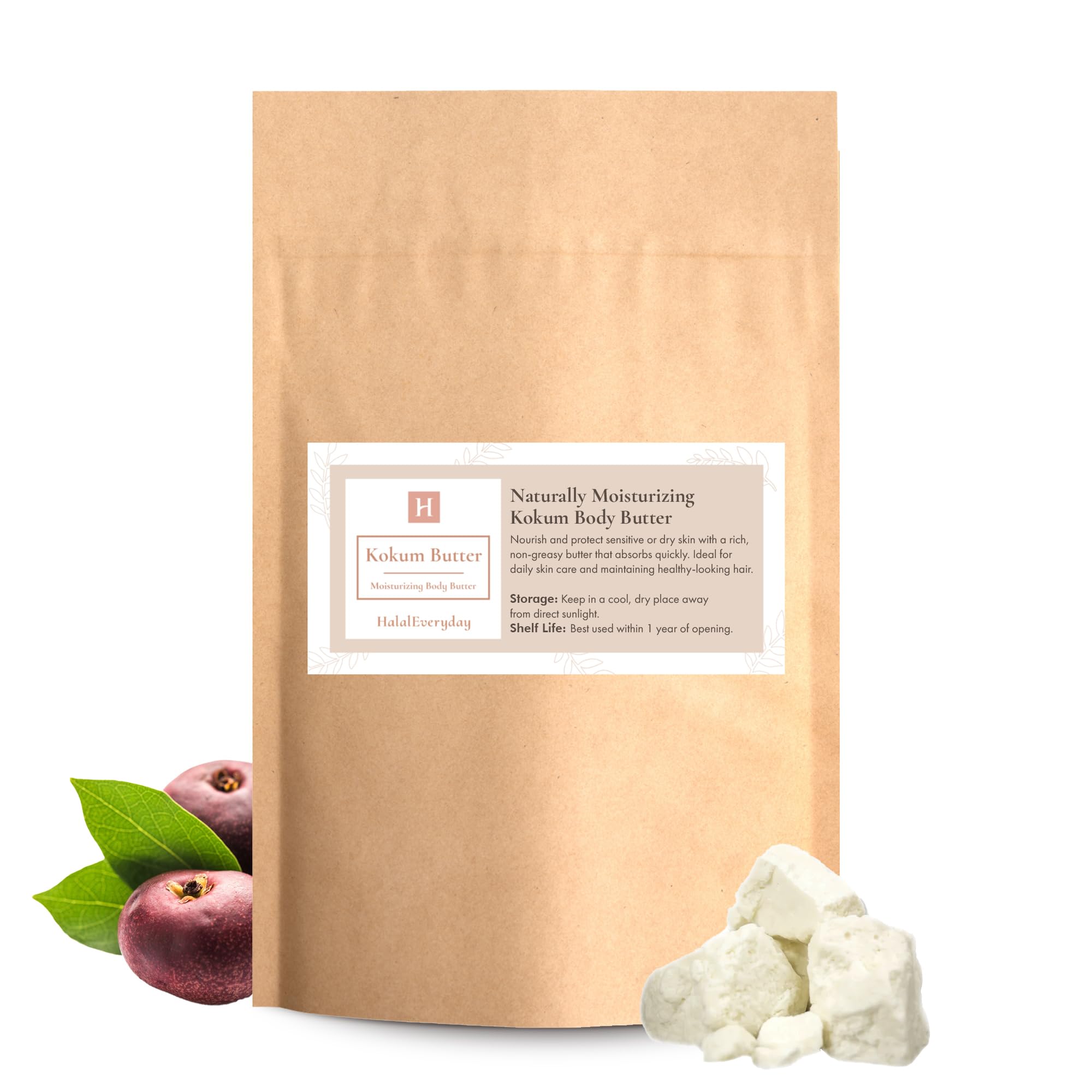 SpirZon Kokum Butter 1lb reseal bag ready for DIY skincare.