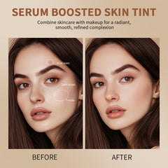 Splendor Serum Boosted Skin Tint Balm texture closeup highlights lightweight, buildable coverage.