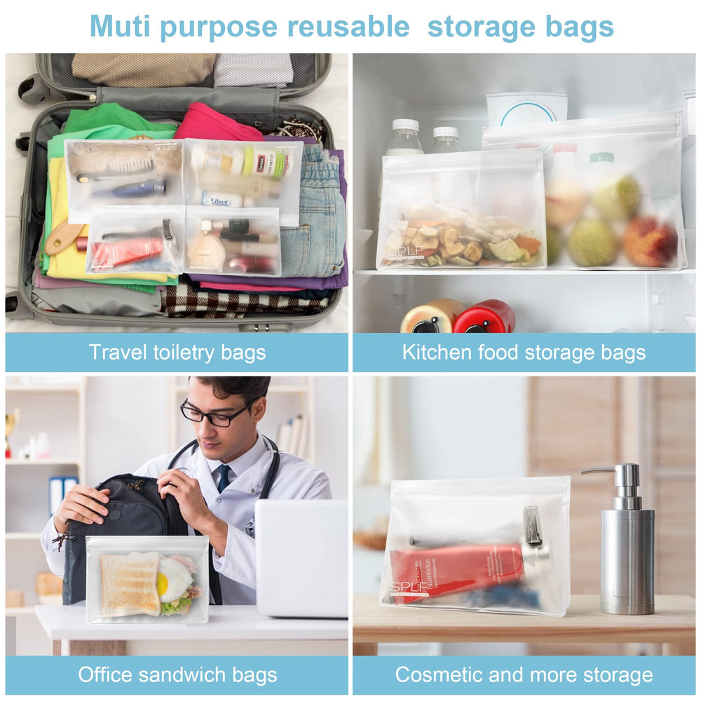 SPLF multi-purpose organization bag shown with cosmetics and electronics.