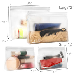 SPLF large transparent toiletry bag inside luggage keeps items organized.