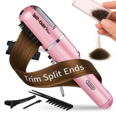 Split Ender Mini cordless trimmer pink close-up for precise at-home split-end care.