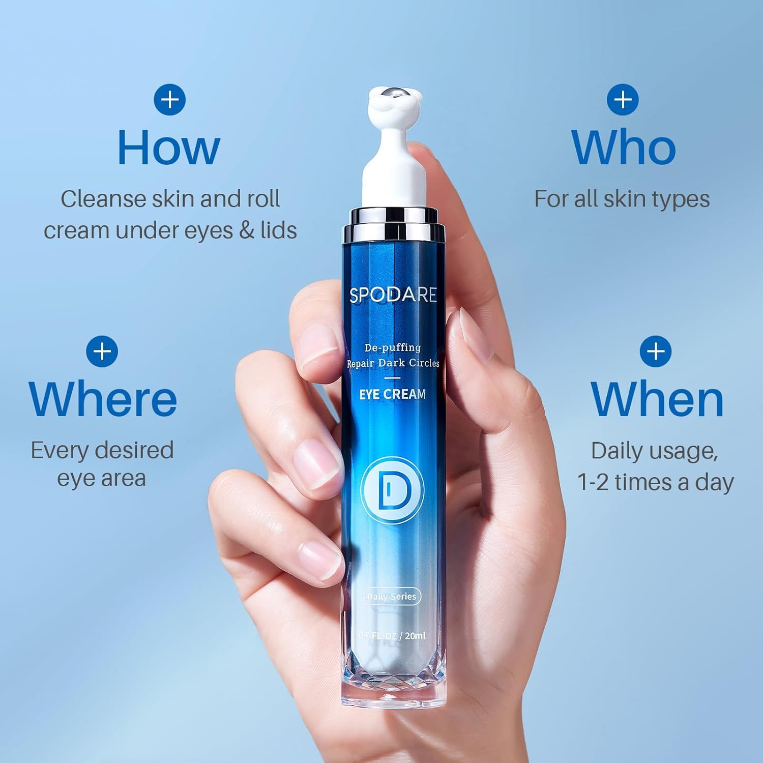 SPODARE vegan and cruelty-free eye cream for daily care
