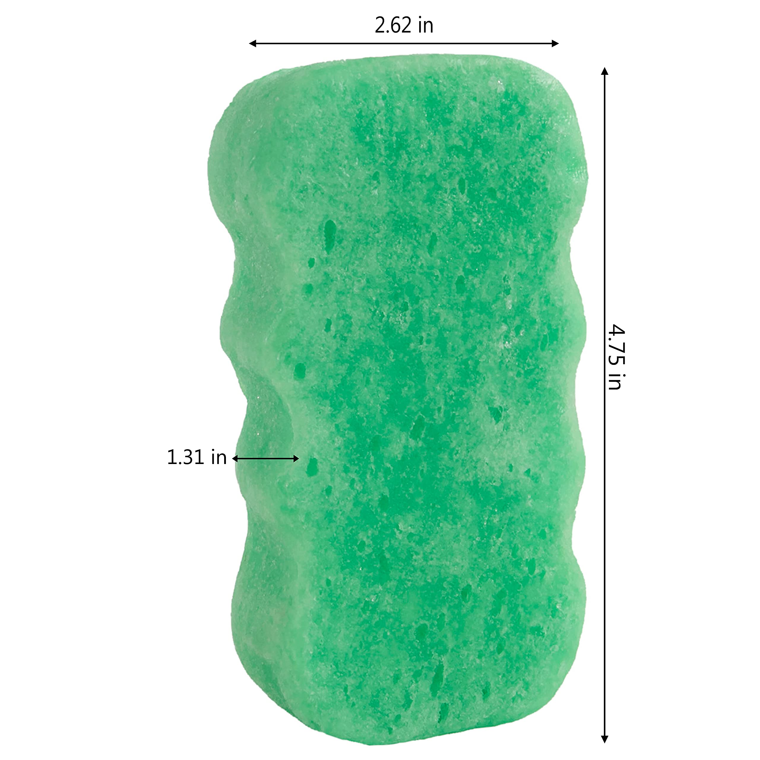 Spongeables sponge smooth side being used for massaging cleansing