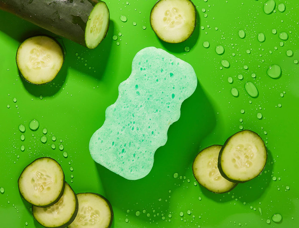 Spongeables sponge stored in dry, tidy bathroom after use