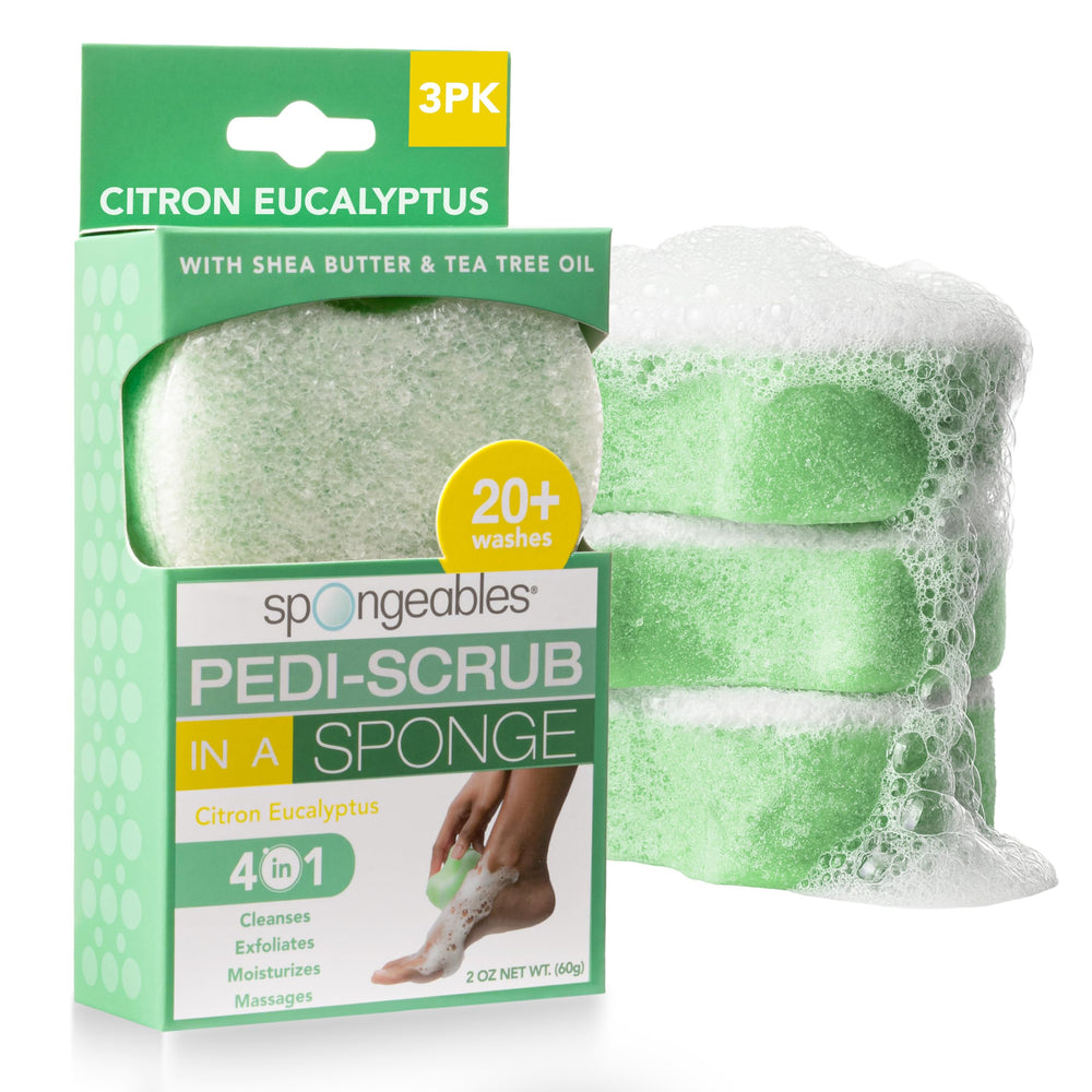 Spongeables exfoliante para pies esponja limon eucalipto para uso diario