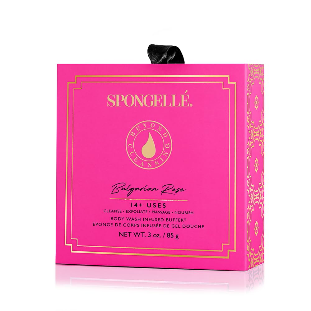 Spongellé Bulgarian Rose gift box opened suggests a luxurious self-care moment