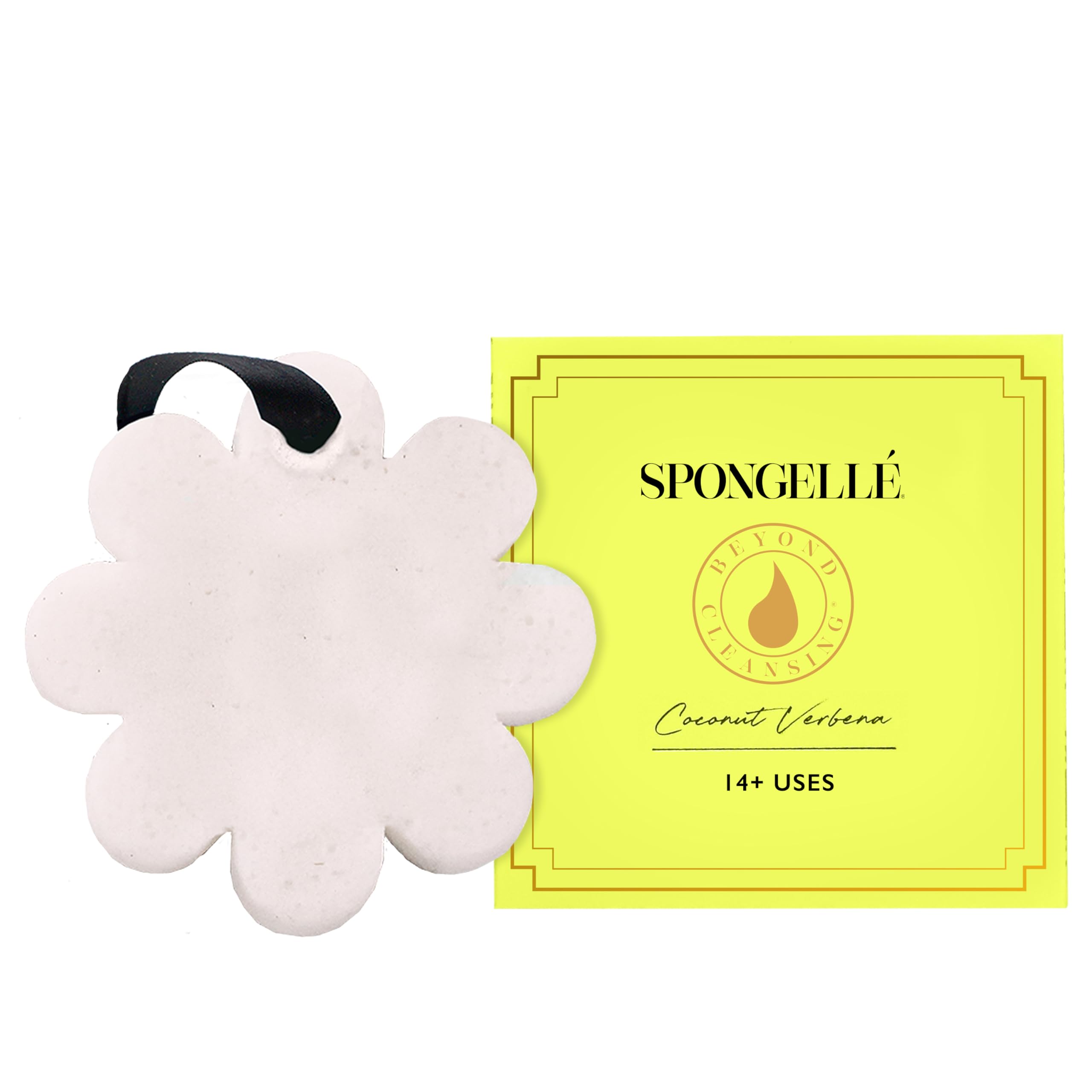 SPONGELLÉ Coconut Verbena Wild Flower Buffer with box built in wash and exfoliation in packaging