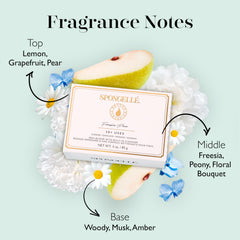 SPONGELLÉ Pedi-Buffer in action delivering exfoliation and cleansing for refreshed feet.