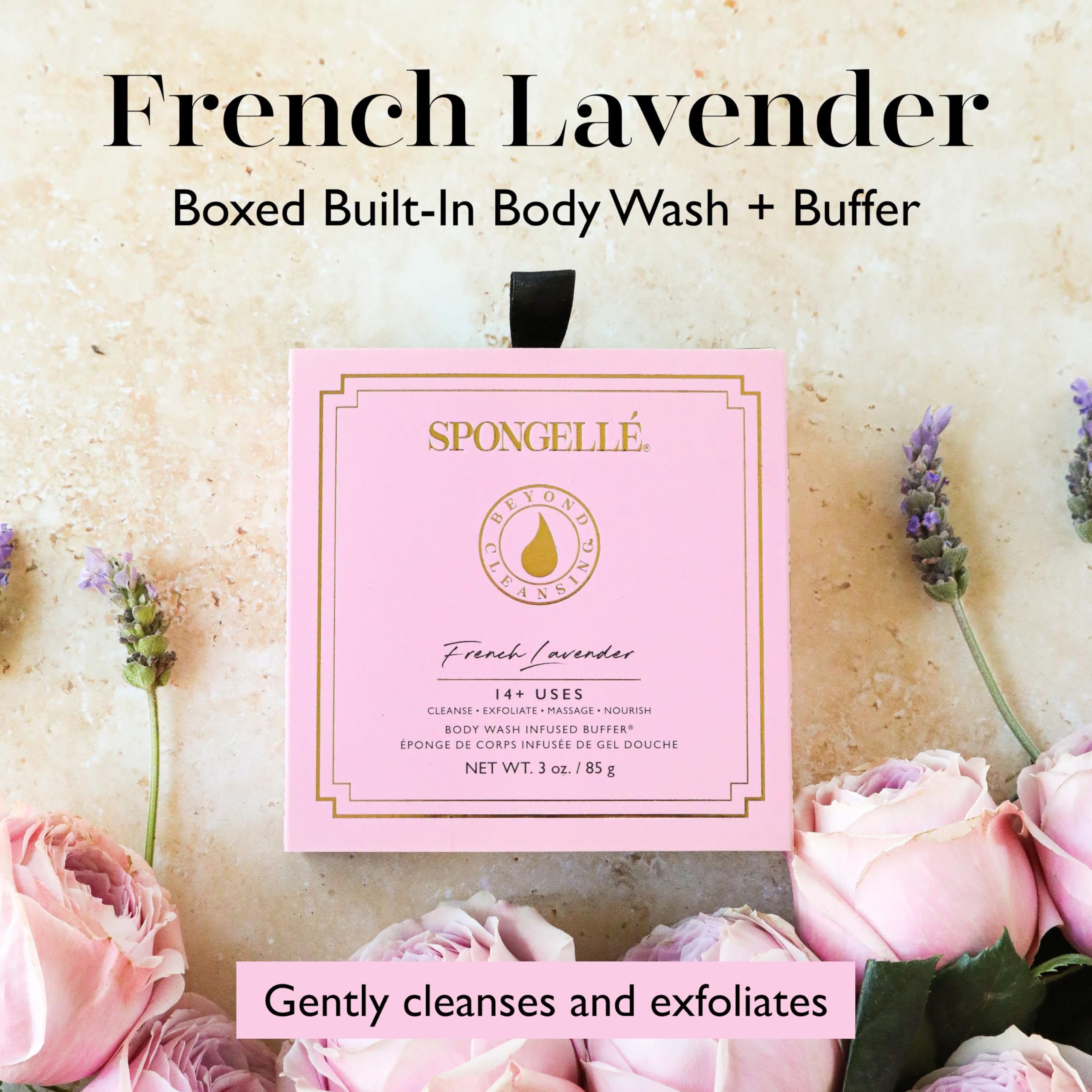 Spongellé buffer image 2 shows gel-infused exfoliation for daily cleanse