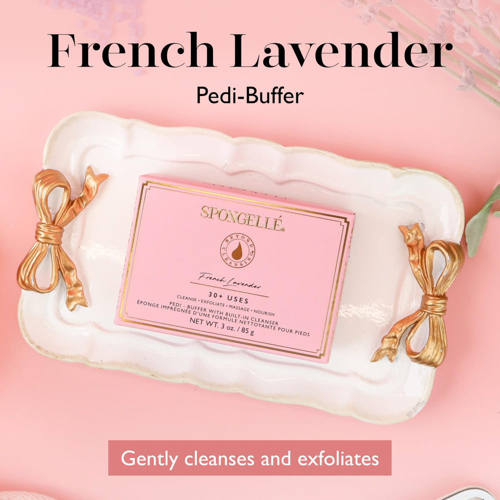 SPONGELLÉ Pedi Buffer con jabón integrado; limpieza cómoda para pies.