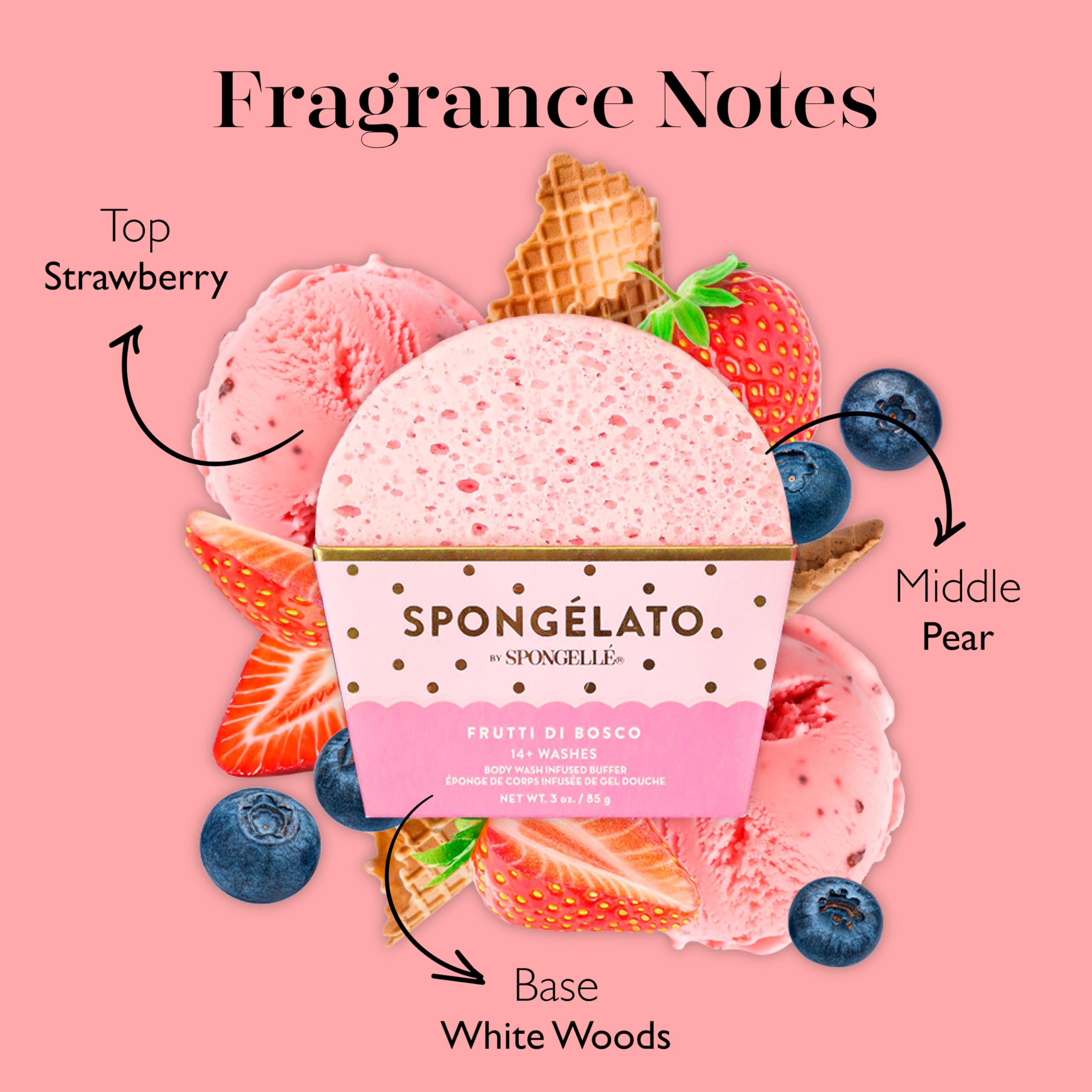 Spongellé Spongelato Pistachio detail delivers creamy lather with exfoliation in one step.