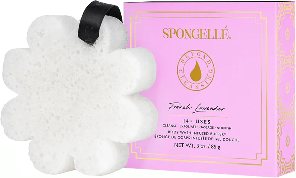 SPONGELLÉ Wild Flower Buffer Bulgarian Rose infusion hints at aromatic cleansing and gentle exfoliation.