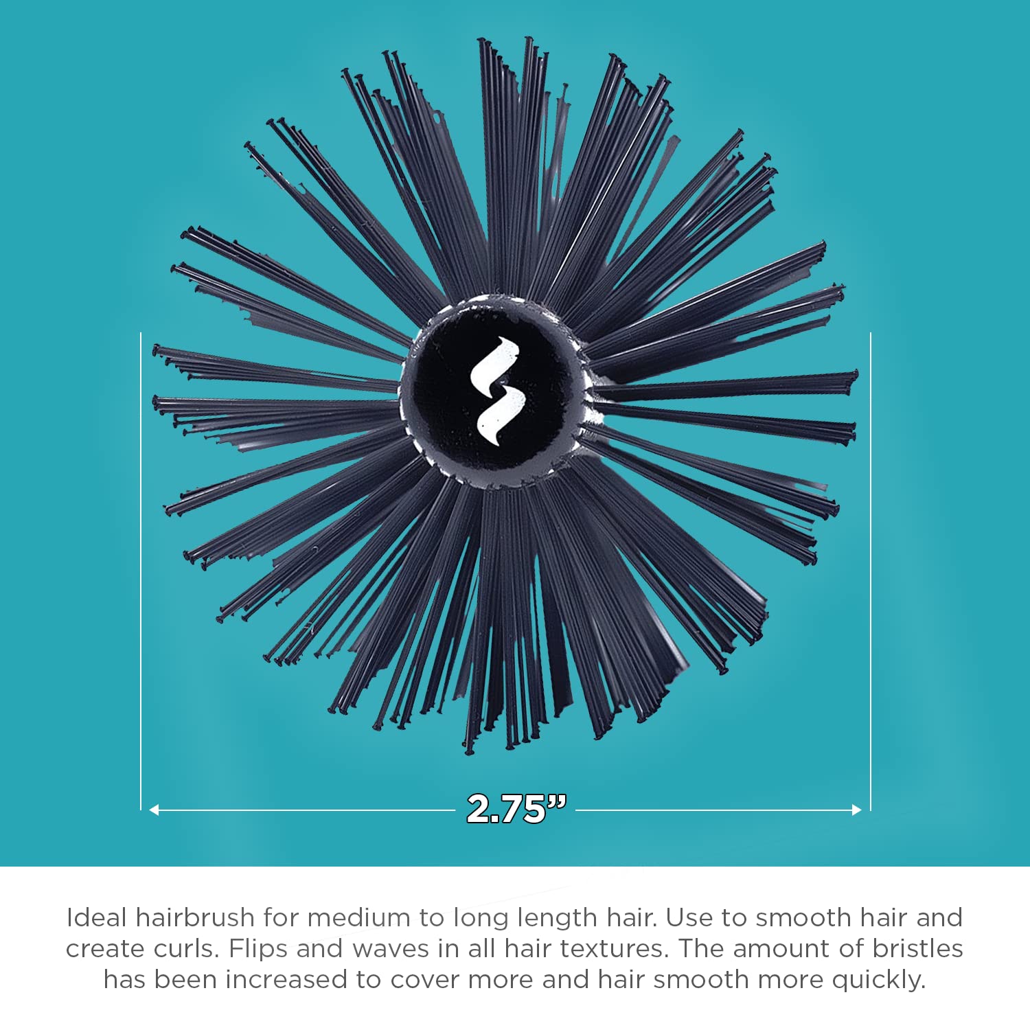 Spornette XL Round Brush ergonomic handle offers comfortable grip during styling.