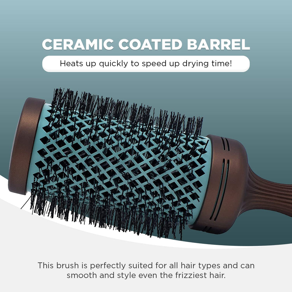 SPORNETTE Ion Fusion anti-static nylon bristles reduce frizz during styling.