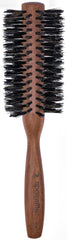 Spornette Italian round brush reinforced boar bristles distribute oils for shine.