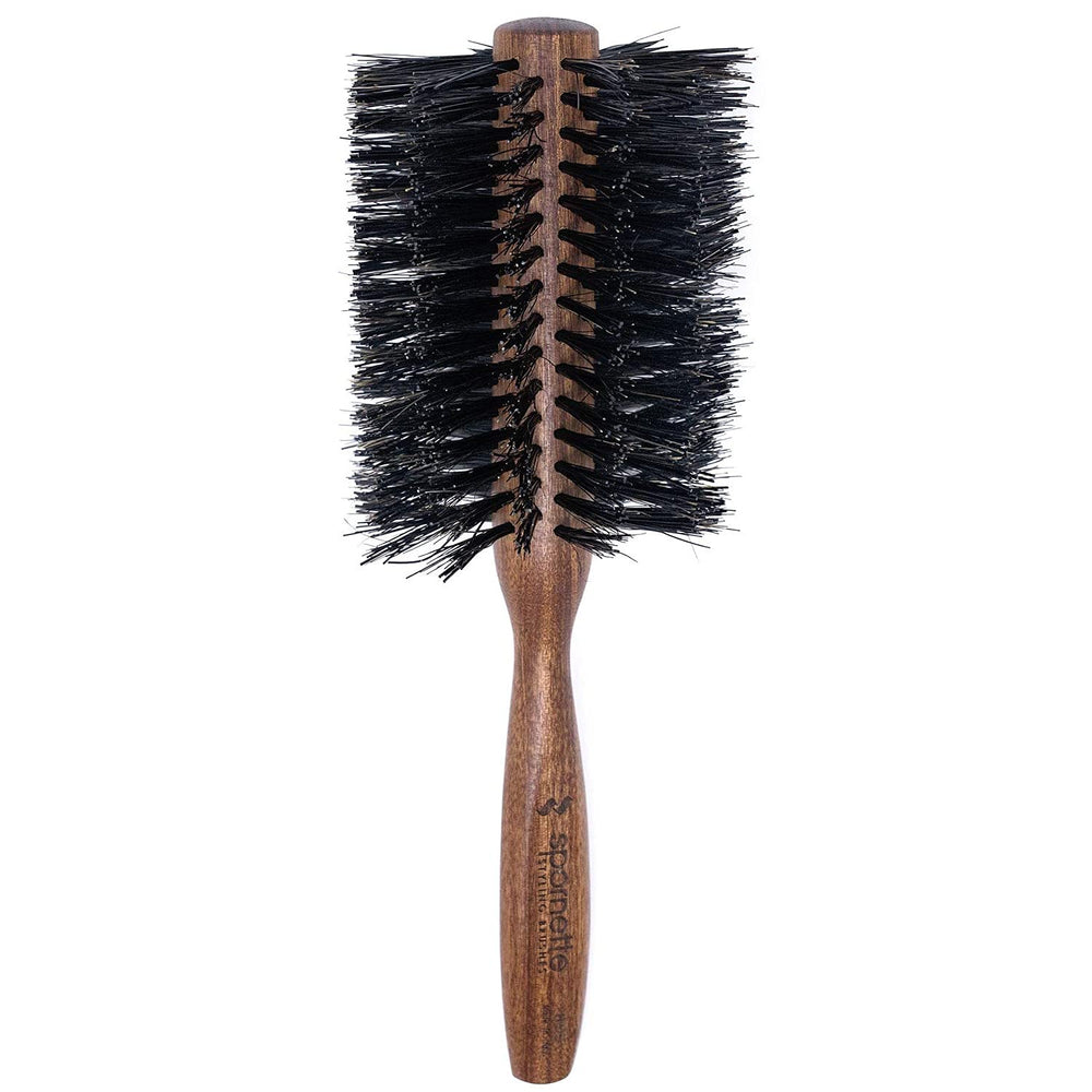 Spornette Italian Rounder 3-inch diameter brush shown for volumizing styling on medium to long hair.