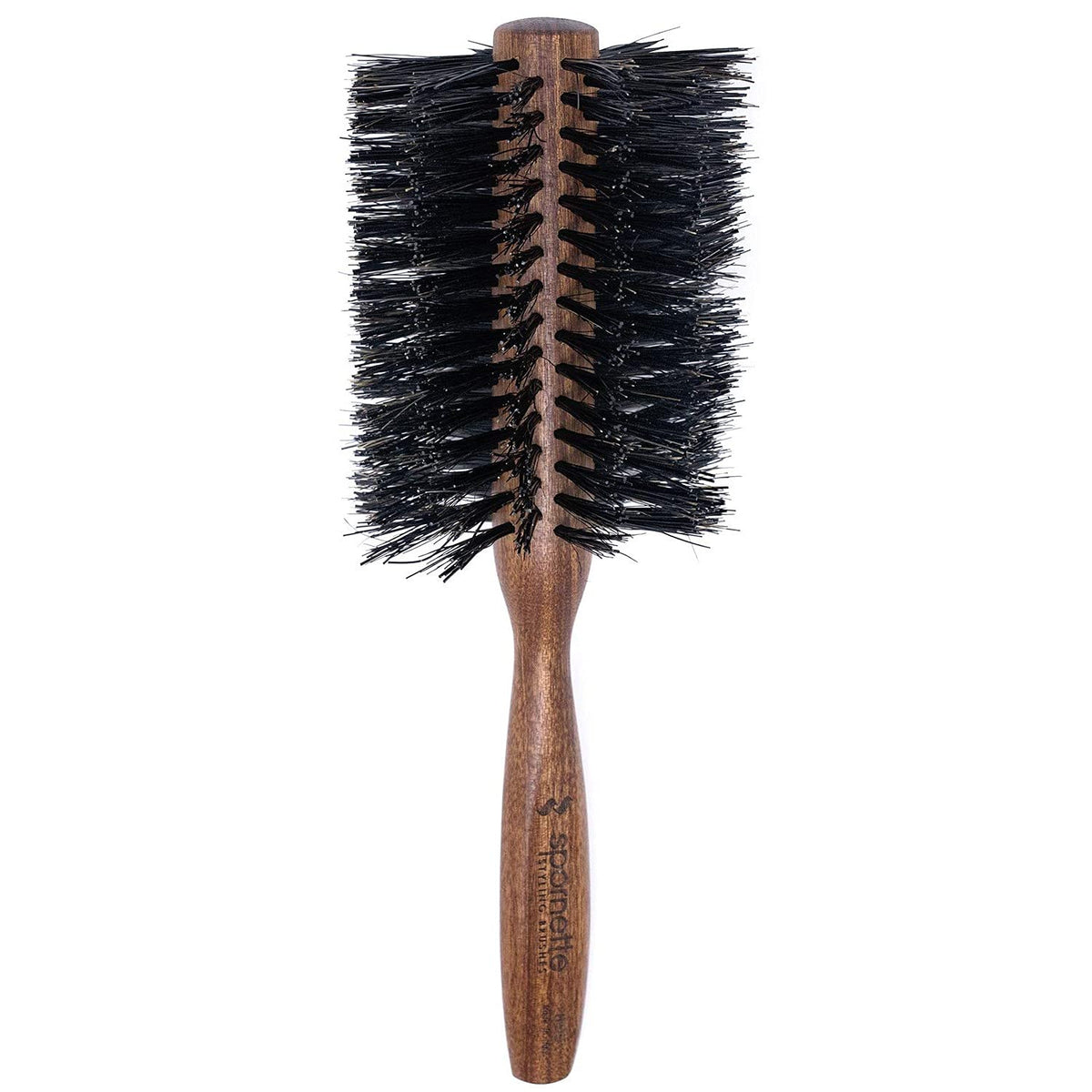 Spornette Italian Rounder 3-inch diameter brush shown for volumizing styling on medium to long hair.