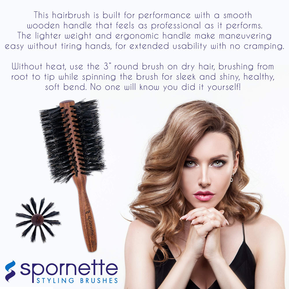 Spornette Italian Rounder shown on wigs for gentle, natural-looking shaping.