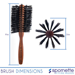 Spornette Italian Rounder wooden barrel and ergonomic handle for comfortable styling.
