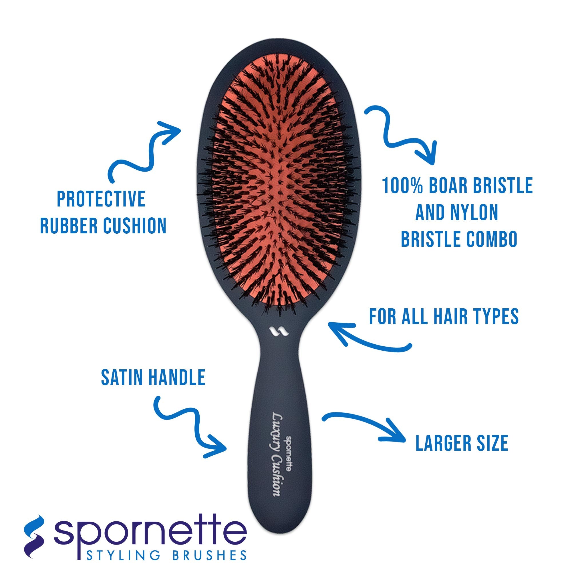 Spornette lightweight 6-ounce brush ideal for long styling sessions