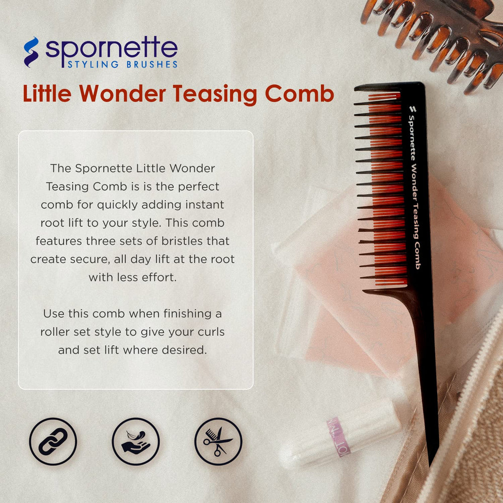 Spornette Little Wonder comb for backcombing and setting curls with precision.